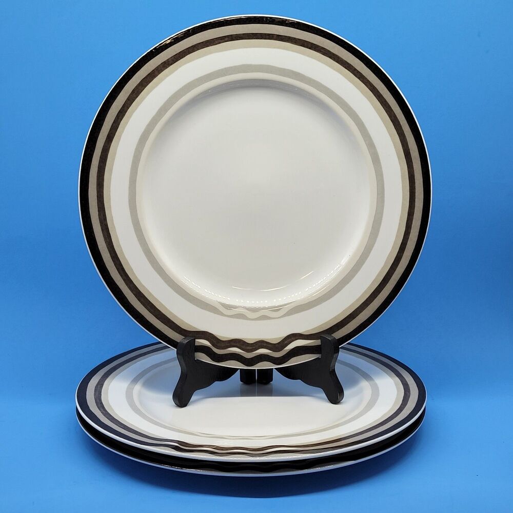Sasaki Moderna 10 3/4" Dinner Plates Retired Pattern Set of 3